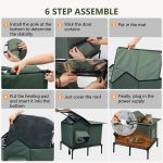 YUWENUS Heated Outdoor Cat House with Heated Pad and Escape Door for Outdoor Weatherproof Cat Shelter Insulated Outdoor Cat House,Green,Small - Image 19