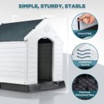 Waleaf Plastic Dog House Outdoor Indoor for Small Medium Larige Dogs,Waterproof Dog Houses with Elevated Floor and Air Vents,Durable Ventilate & Easy Clean and Assemble - Image 6