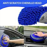 GreatCool 62 Car Wash Brush Kit Mitt Mop Sponge with Long Handle Chenille Microfiber Car Cleaning Brush Kit Supplies Car Washing Mop Kit Car Care of Scratch-Free Replacement Head for Car RV Truck - Image 12