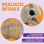 Joyfy Halloween Skeleton Fish Skeleton Halloween Decor,Plastic Skeleton with LED Eye for Halloween Decoration Outdoor Haunted House Party - Image 14