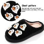 BERANMEY Halloween Slippers for Women Perfect Soft Plush Comfy Warm Slip-On Cute Womens Slippers Indoor Fluffy House Slippers for Women and Men Non-slip Fuzzy Flat Slides - Image 143